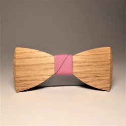 Wooden bow tie PALE ROSA