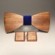 Wooden cufflinks and bow tie 