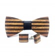 Wooden bow tie with cufflinks