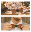 Wooden bow tie BOHO GREEN