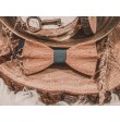 Hand-carved wooden bow tie NATURAL OAK
