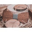 Drewniana muszka ze spinkami do mankietów