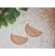 Large wooden hoop earrings