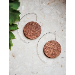 Wooden round earrings