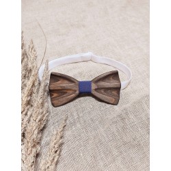 Hand-carved wooden bow tie